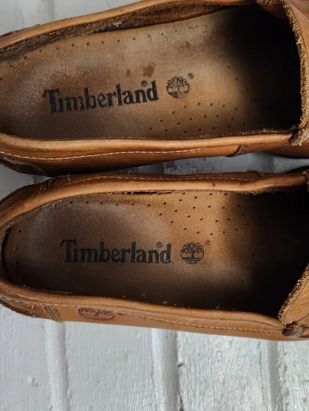Timberland Men’s Tan Leather Loafers, Size 9.5M